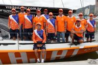Veleiro Itaja Sailing Team est em exposio no Salo Nutico Marina Itaja