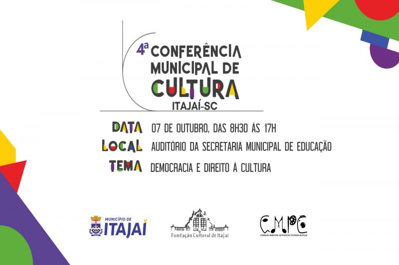 4ª Conferência Municipal de Cultura de Itajaí será no dia 07 de outubro