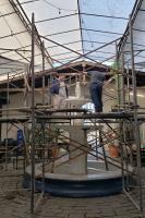 Chafariz do Mercado Pblico recebe restauro para voltar a funcionar 