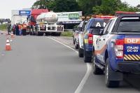 Defesa Civil realiza 10 fiscalizao de transporte de produtos perigosos