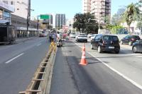 Contorno Sul recebe nova pista no cruzamento com a rua Uruguai