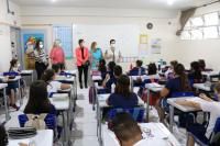 Camila Cury visita Itaja para conferir as boas prticas da Escola da Inteligncia