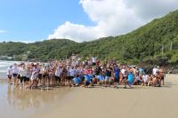Itaja Ativo encerra as atividades de 2021 com msica e exerccios na Praia do Atalaia