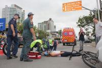 Simulado de acidente de trnsito abre programao do movimento Maio Amarelo em Itaja